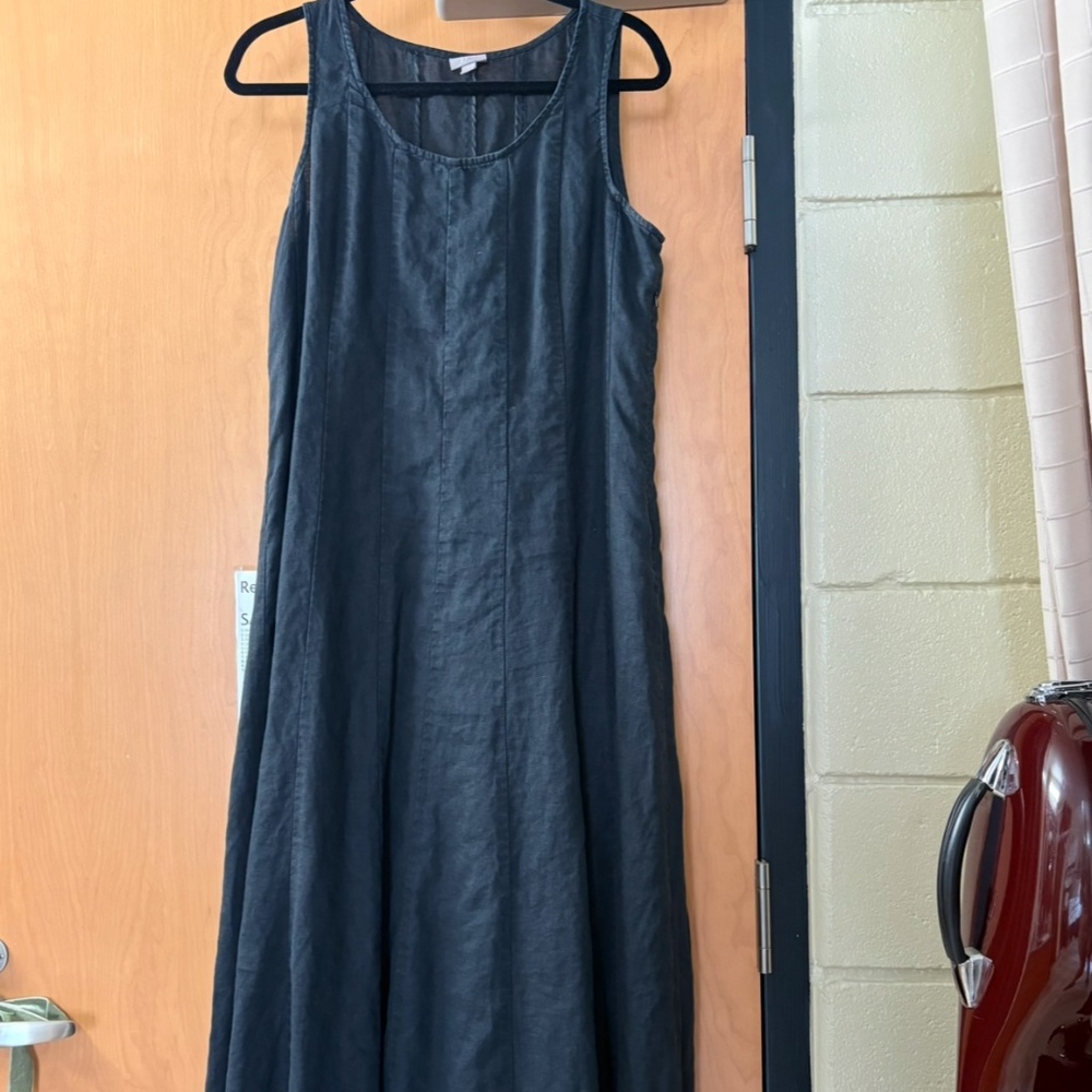 J.Jill Black Linen Maxi Dress Size M